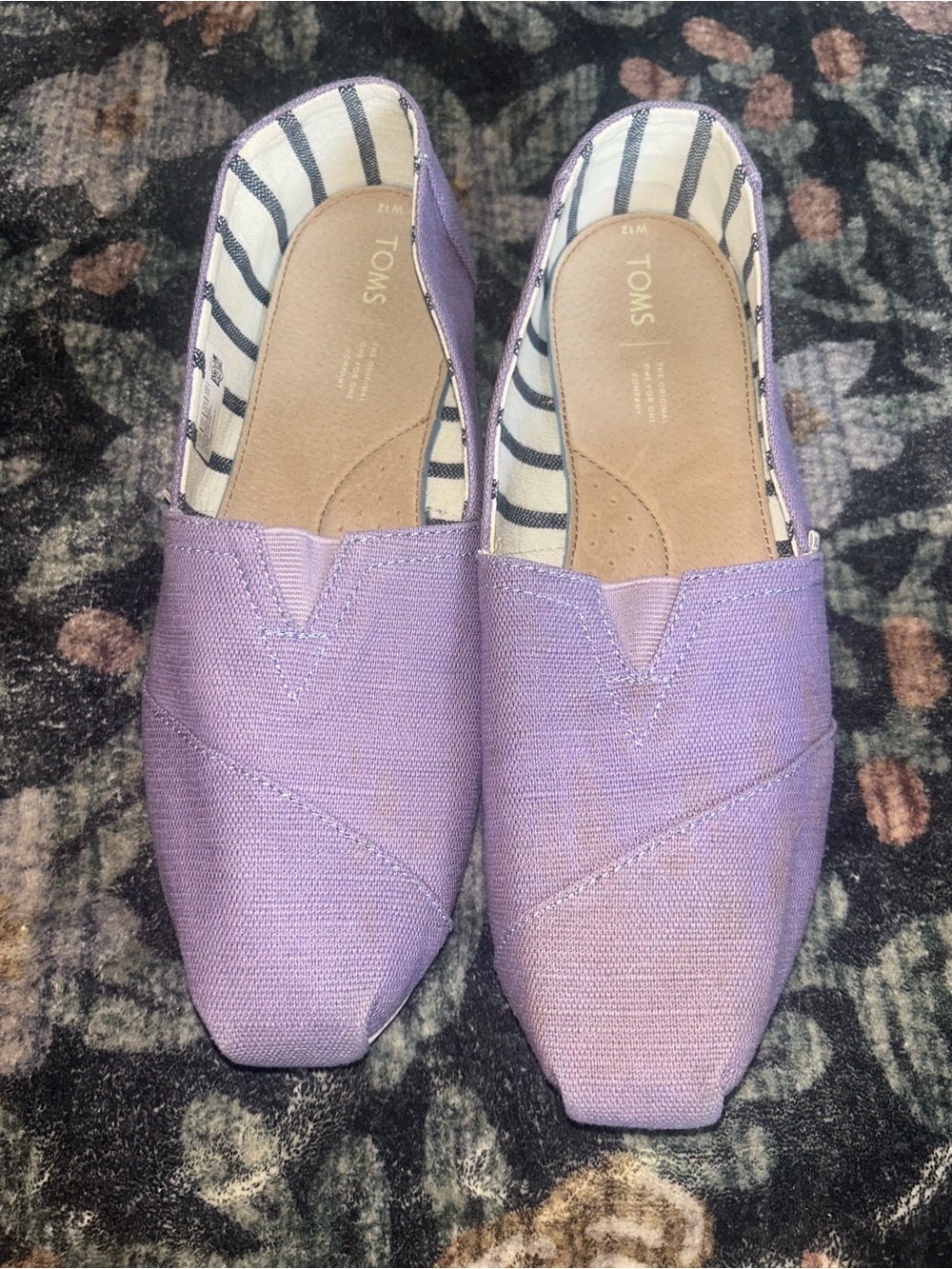 TOMS Lavender Canvas Slip-On Flats